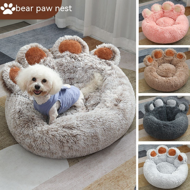 Hand-Shaped Plush Warm Pet Bed