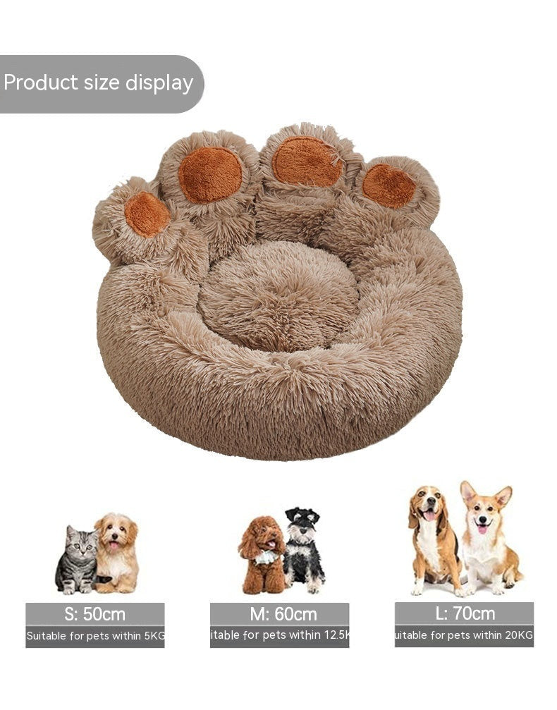 Hand-Shaped Plush Warm Pet Bed