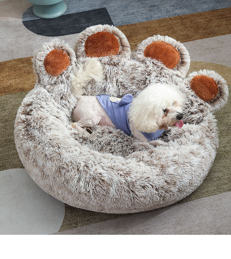 Hand-Shaped Plush Warm Pet Bed