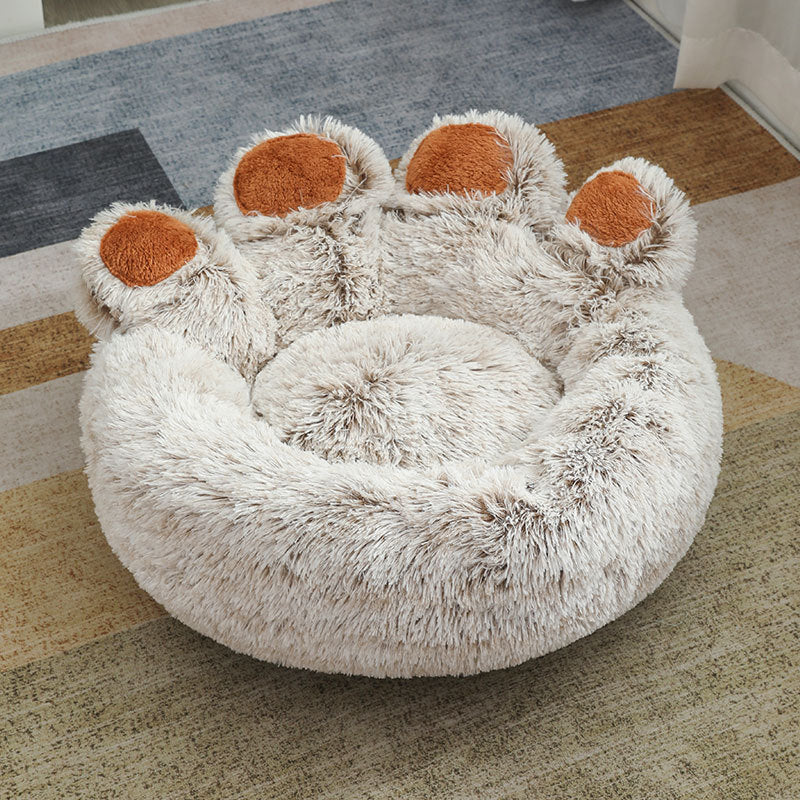 Hand-Shaped Plush Warm Pet Bed
