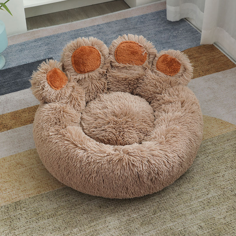 Hand-Shaped Plush Warm Pet Bed