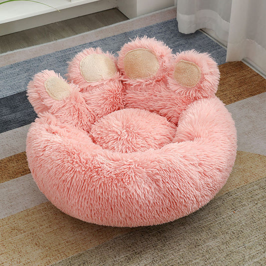 Hand-Shaped Plush Warm Pet Bed